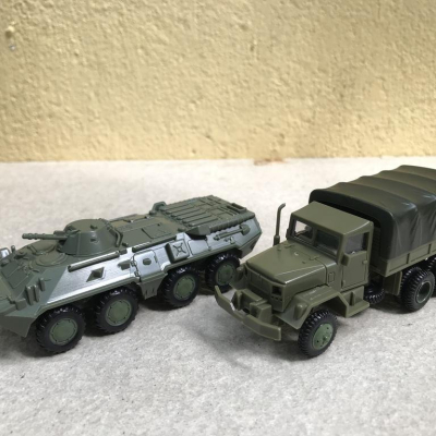 Mô hình quân sự xe PTR 80 & Tải M35 (Lắp ráp) 1 Bộ 2 chiếc  tỷ lệ 1:72