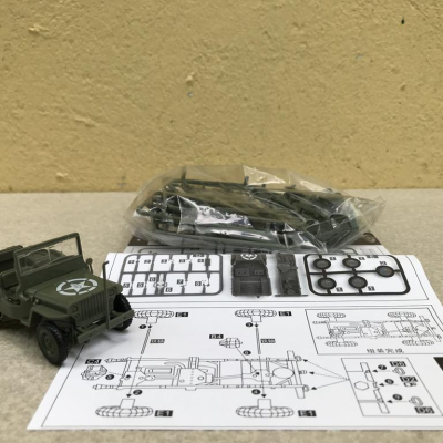 Mô hình quân sự xe Jeep Willy (Lắp ráp 4D)  tỷ lệ 1:48