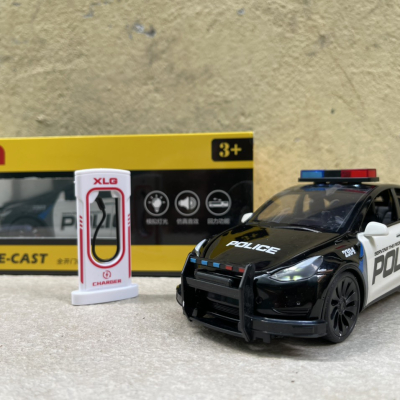 ​Mô hình xe Police Mỹ Tesla Model CX90  tỷ lệ 1:24