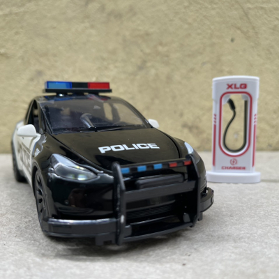 ​Mô hình xe Police Mỹ Tesla Model CX90  tỷ lệ 1:24